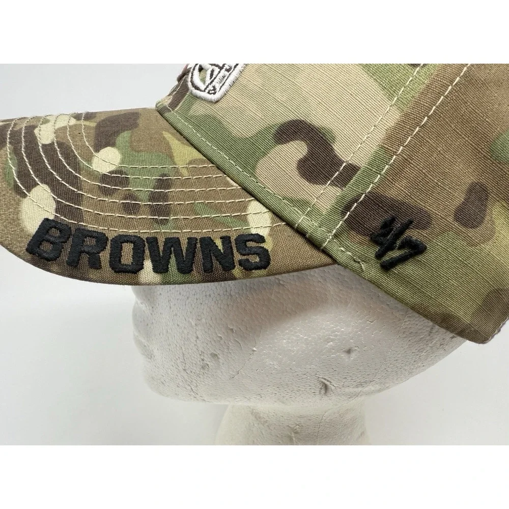 47 Brand NFL Cleveland Browns Myers MVP Hat Camo Adjustable‎ Strap Back Hat Cap